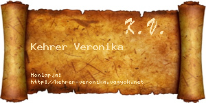 Kehrer Veronika névjegykártya